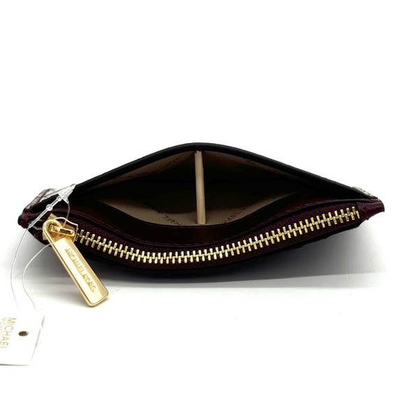 Michael Kors Medium Jet Set Travel TZ Card Case Wallet Ox Blood - Picture 6 of 7